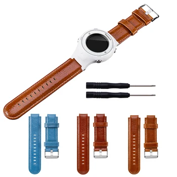 

Premium Leaher Watch Strap Replacement For Garmin Vivoactive Approach S2 S4 Wrist Band Strap Bracelet Loop