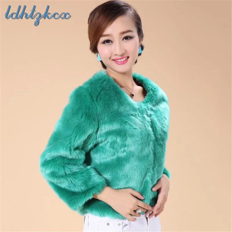 

Fur Coat Women Plus Size Imitation Rabbit Fur Jacket 2018 Autumn Winter New Korean Office Short Slim Thick Warmth Clothing CX602