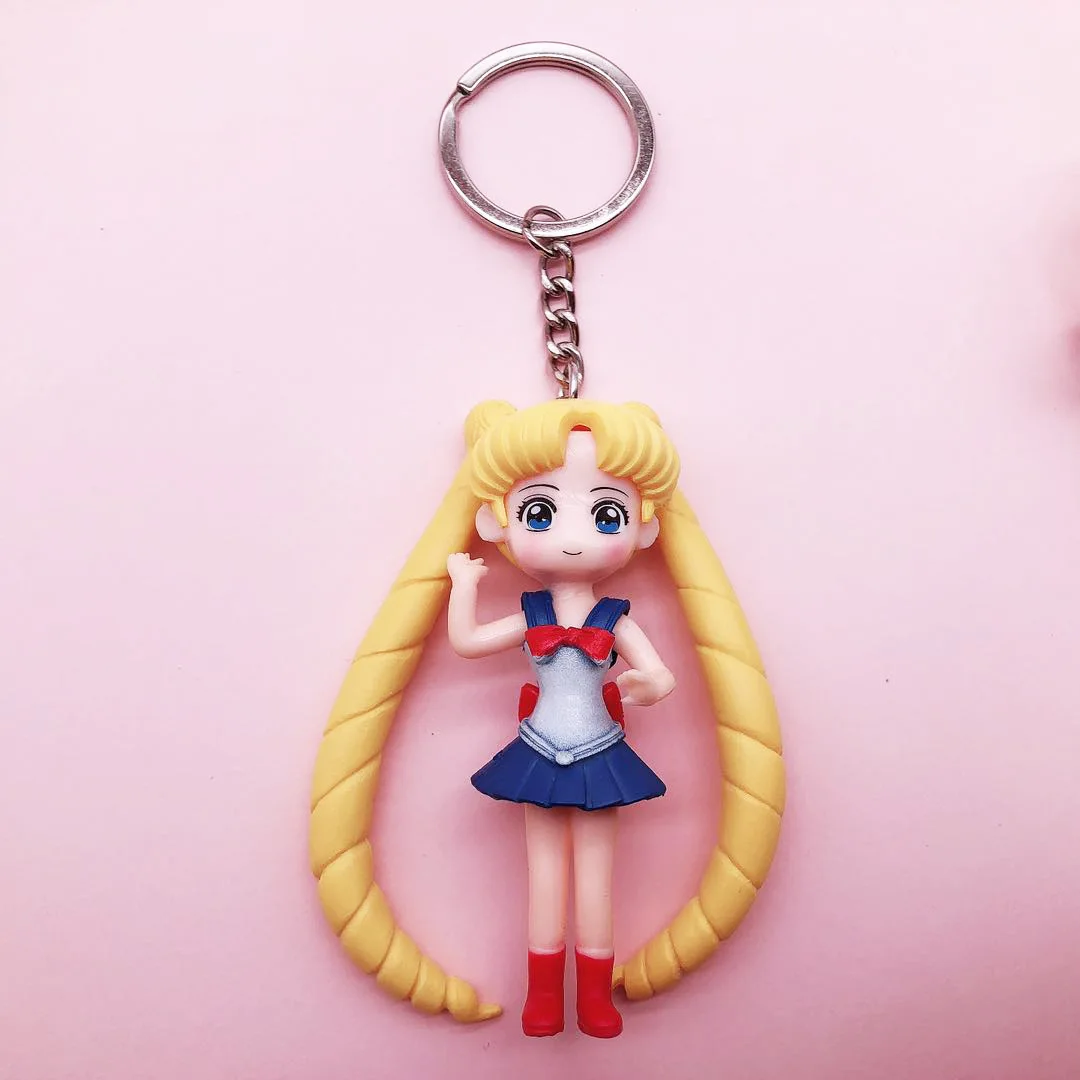 Cute Sailor Moon Tsukino Usagi Hatsune Miku Janpanese Girls Big Eye Figures PVC Action Figure Model Keychain Children Toys Dolls