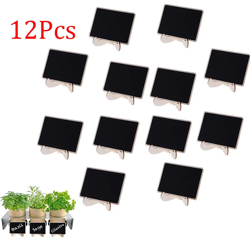 

Reusable Mini Chalkboard Weddings Parties Memo holder Accessories Supplies 12 Pcs/set Small Blackboard Wooden Easel