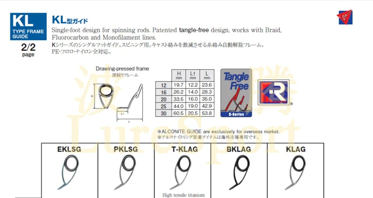 Haste de Rotação Pólo de Pesca Luresport Fuji Guia Conjunto Mnat Superior Klag Ktag Kwag 7 pc - Edifício Reparação Componente Faça Você Mesmo Acessório 18 Esporte e Lazer