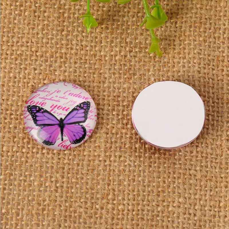 50pcs/lot Mixed Round Flatback Dome Fancy Butterfly Photo Glass Cabochon 8mm--35mm DIY Jewerly Earrings Accessories Jewelry Findings