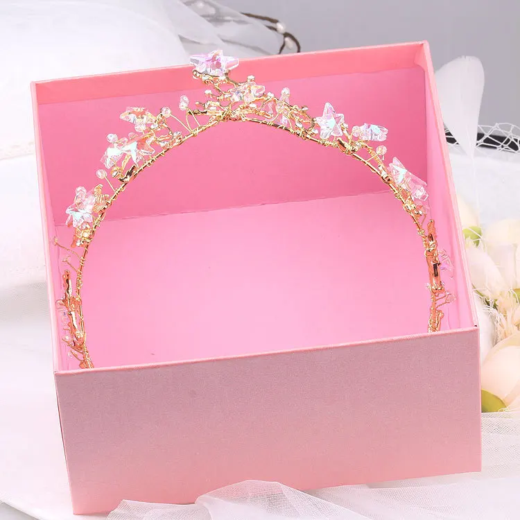 Shining starfish Wedding Tiara Bride Hair Ornaments For Women Prom Hair Jewelry Accessories Gold Vine Chaplet Bridal Crown