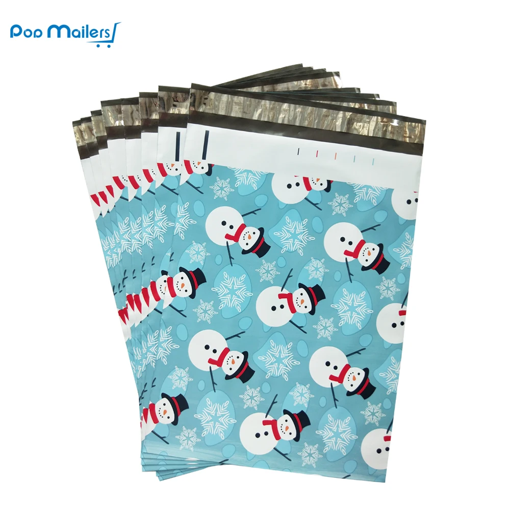 100pcs 25.5x33cm 10x13 inch Christmas theme pattern Poly Mailers self