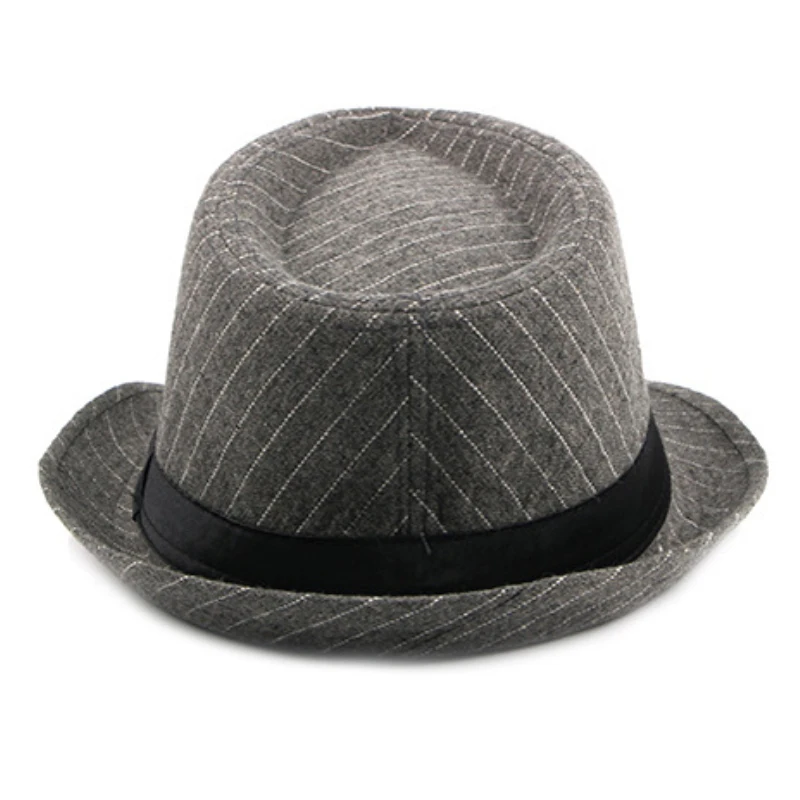 Men's Summer Linen/Cotton Derby Fedora Hat With Fabric Stripe Band - S/M & L/XL Sizes