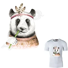 Крутая железная одежда нашивки панда есть бамбуковые наклейки нашивки для детей DIY аппликация для одежды Утюг на переводе для одежды