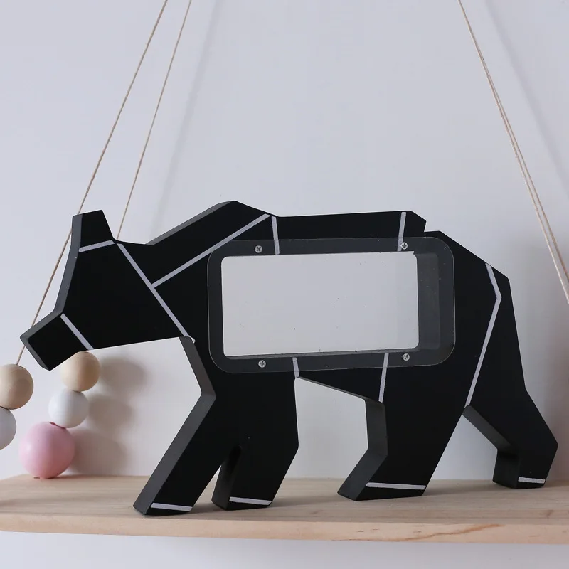 

D Nordic Home Decor Wooden Polar Bear Pattern Money Boxes Transparent Coin Bank Best Birthday Gifts For Kids Room Decoration