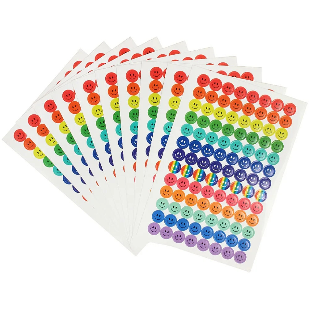 Happy Face Stickers And Smiling Star Stickers 20 Sheets 1390 Pcs Colorful Award Stickers For Teacher Parents Kids Incentive Decorative Stickers For Books Crafting Artworks (4)
