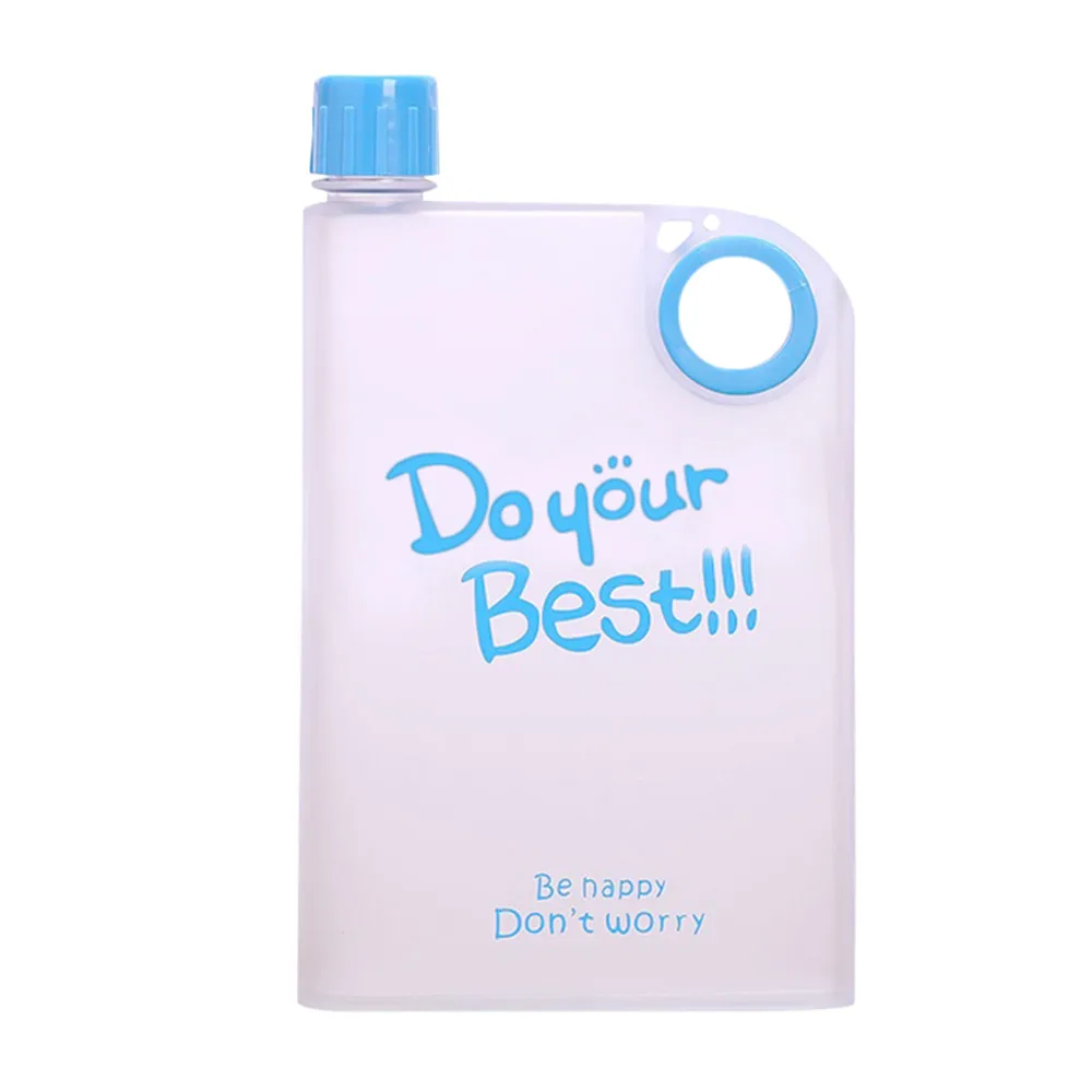 

Multicolor Transparent Flat Paper Cups Hand Notebook Water Bottle Square Cup Portable water bottle flat drink plastic kettle Y1