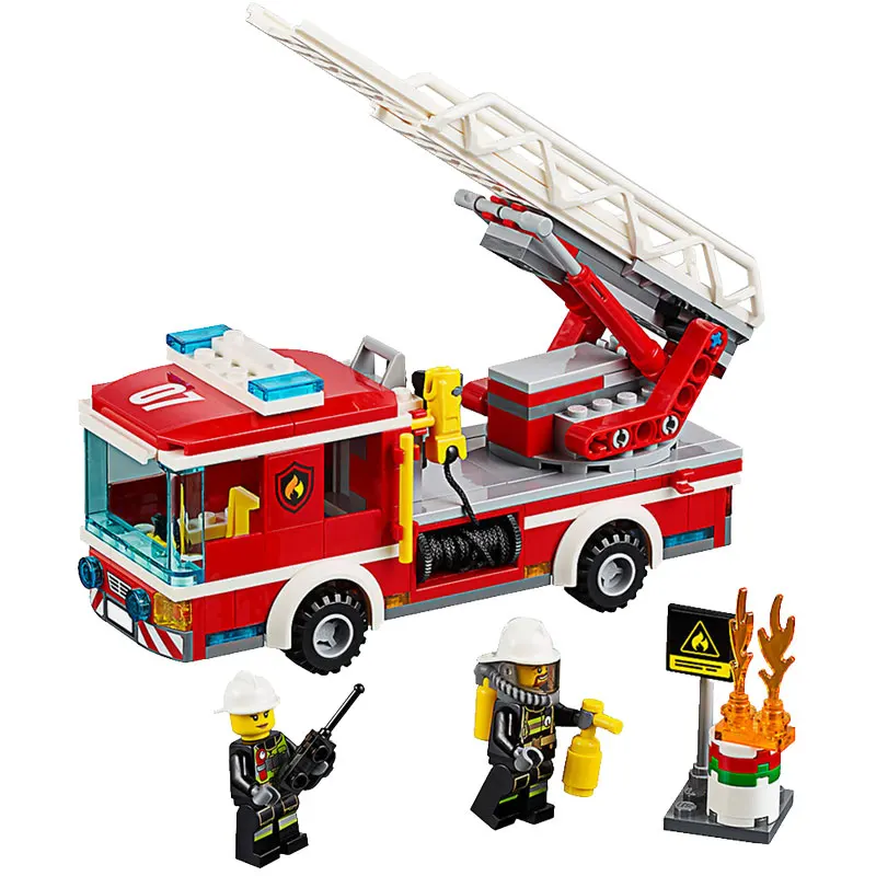 Legoing City The Fire Ladder Truck Car Firemen Figures Building Blcoks Educational Toys For Children Compatible City Legoing
