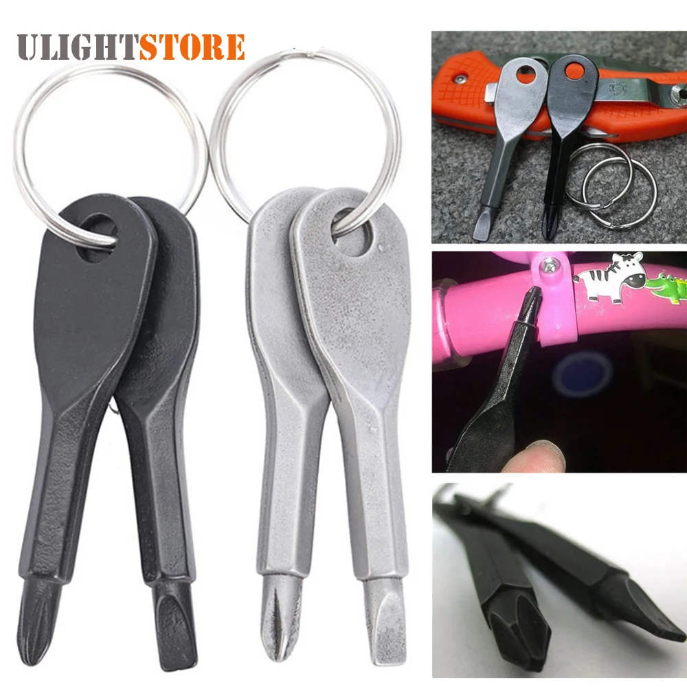 Mini Slotted Phillips Screwdriver Set Keychain Screw Driver Repair Kit