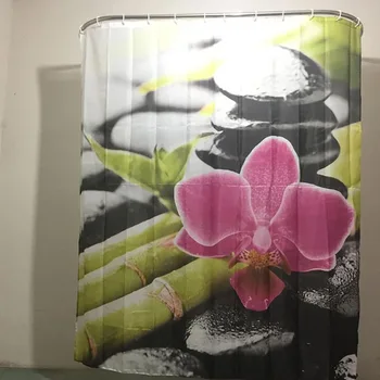 

Shower Curtain Waterproof Hook Hanging 3D Big Flower Printing Bathroom Curtains Mildew Curtain Bathroom Accessories Supplies