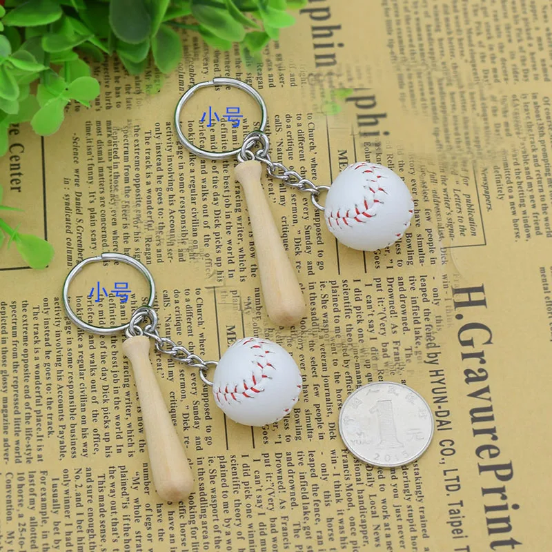 wood Baseball Bat Keychain wooden mini baseball bat 100pcs/lotin Gags