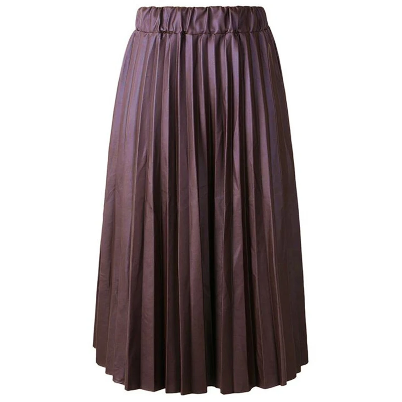 Женская юбка средней длины из ПУ кожи с высокой талией|faux leather skirt|leather skirtskirt midi |