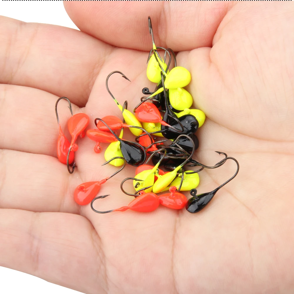 Spinpoler 12PcsLot Winter Ice Fishing Lure Mini Metal Lead Head Hook Bait Jigging Lure Hooks High Quality For Fishing Tackle  (10)