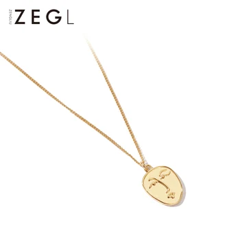 

ZEGL woman necklace European and American style portrait pendant necklace female clavicle chain net red decorative necklace