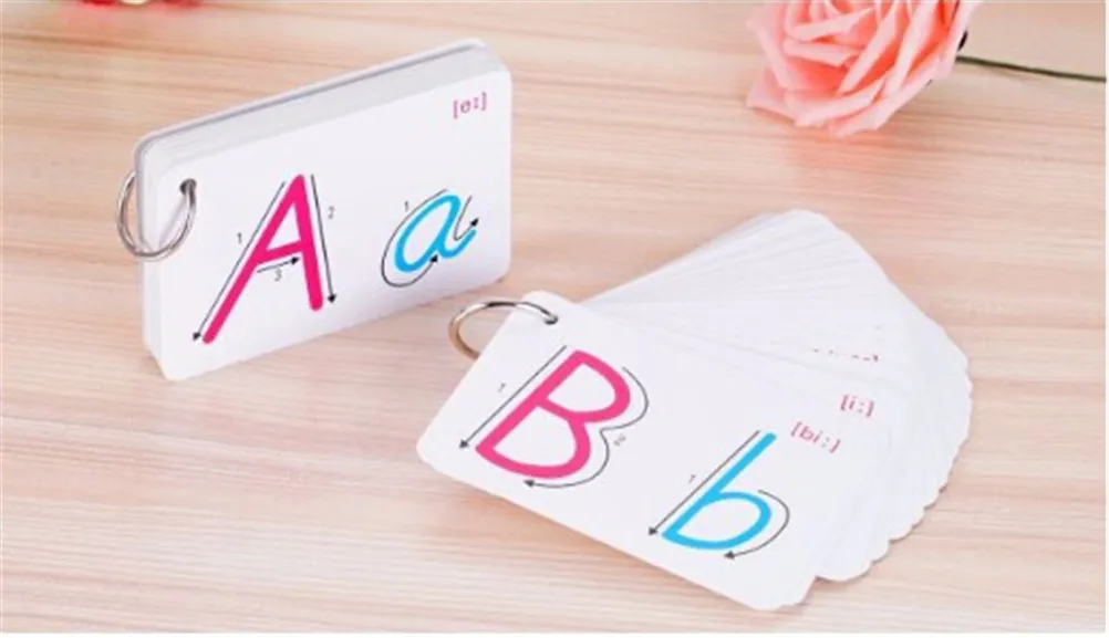 26 Letter English Flash Card Handwritten Card Books For