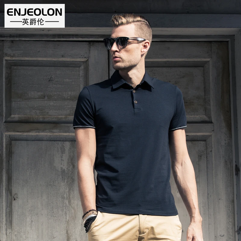 

Enjeolon Summer Polo Shirt 2019 Brand Men's Fashion Cotton Short Sleeve Polo Shirts Male Solid Jersey Breathable Top Tee T1687