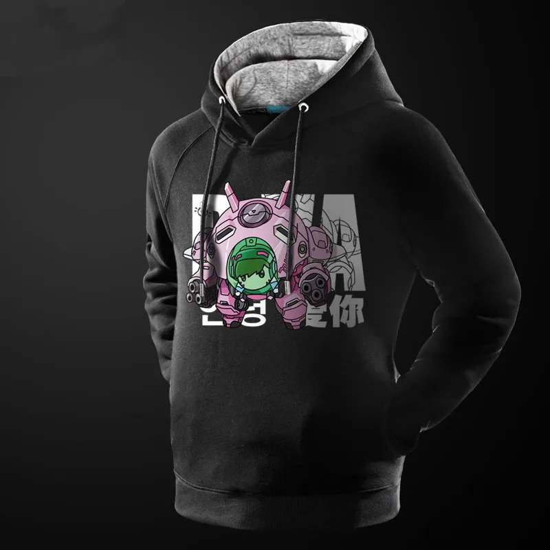 

Lovely OW Tracer Solider 76 Sweatshirt Autumn winter New Design DVA Printed Hoodie For Mens Casual Coat With Hat Plus Size 4XL