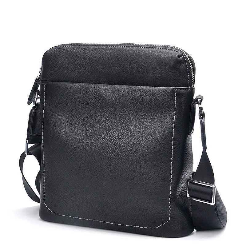 

100% Guarantee Natural Soft Genuine Leather Men Messenger Bags Simple Fashion Designer Shoulder Crossbody Bags Cow Leather Bag
