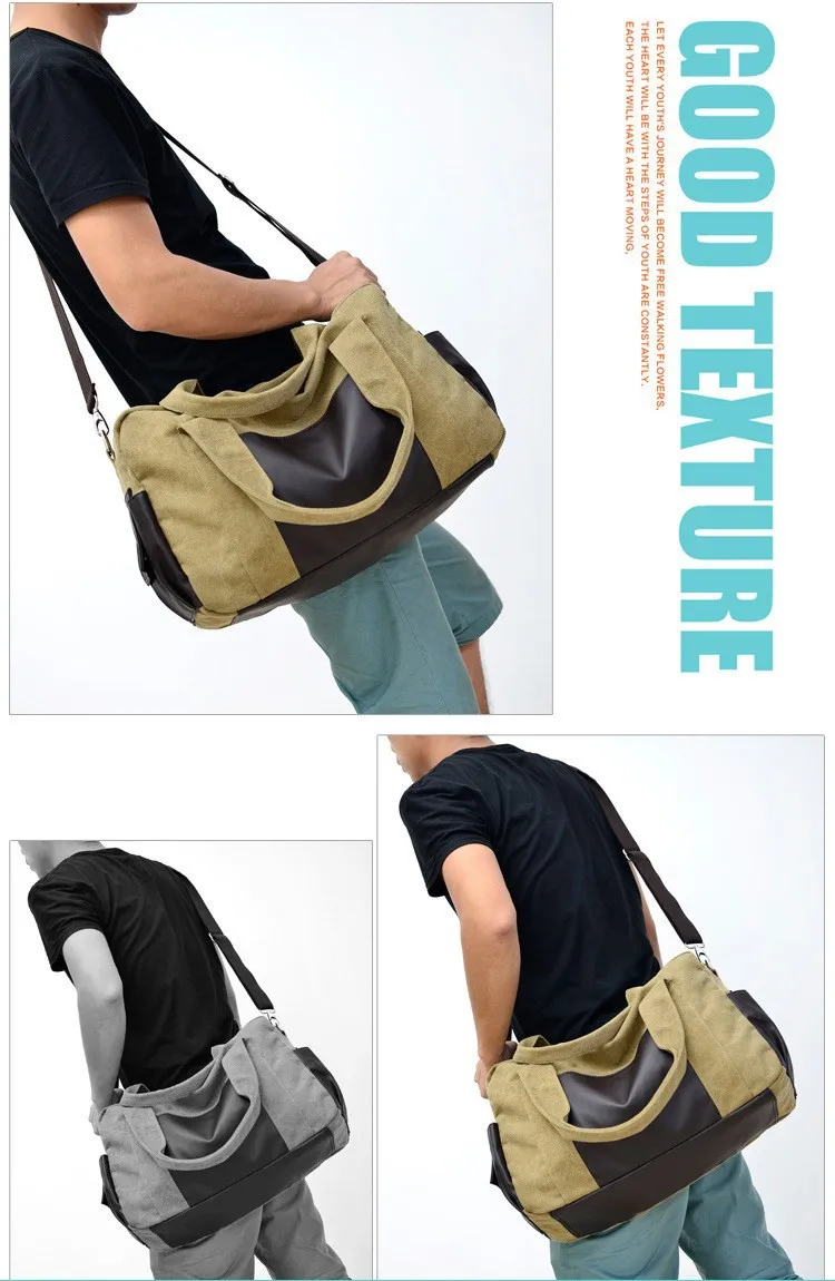 Мужские сумки, холщовые мужские сумки, многофункциональная сумка на молнии, прочная переносная вместительная сумка для путешествий, мужская сумка на плечо, Bolsa