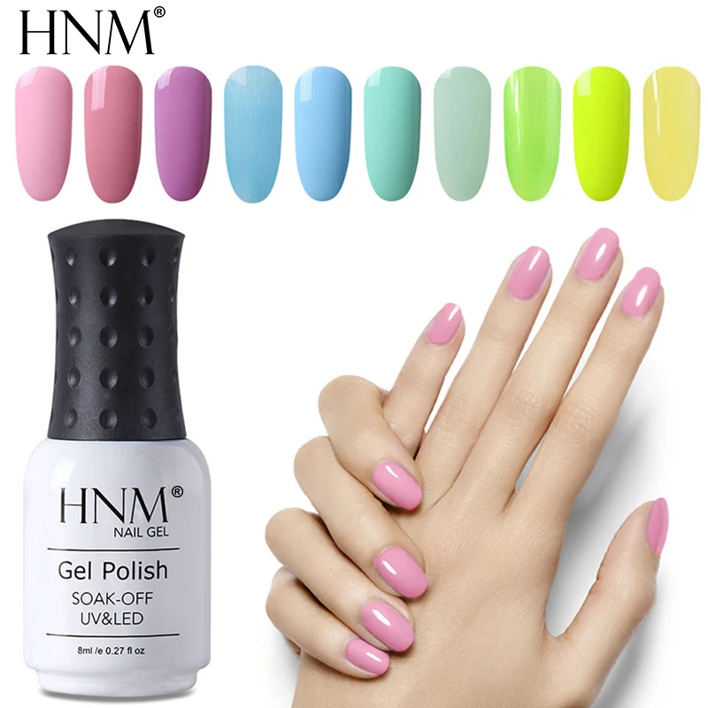 

HNM 8ml Gel Varnish Nude Color Nail Gel Polish Semi Permanent UV Led Gel Nail Polish Hybrid Gelpolish Lacquer GelLak GeL ink