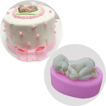 Sleep font b Baby b font Silicone Mold Chocolate Candy Jello Cake Decor Tool Silicone Fondant