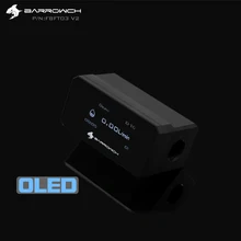 BARROW OLED Digital Display Water Flow Meter Water Cooler System Double G1/4'' Flow Sensor Fitting lzm 25g water flow meter 1 11gpm 4 40lpm pipeline water air acrylic rotameter industy flow meter zm25g flowmeters tools