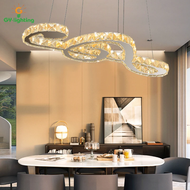 

[GY-lighting] LED Pendant lights Crystal hanglamp Note suspension luminaire for dining room kitchen living room lamps
