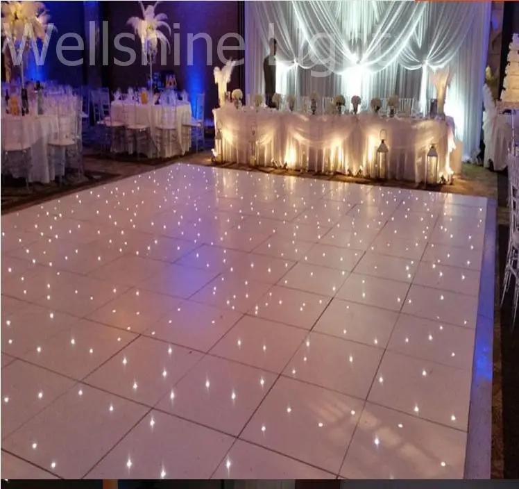 

2 PCS/LOT 60*60CM Arylic platform RGB Starlit LED stage laminate dance floor With controller for wedding stage decoration