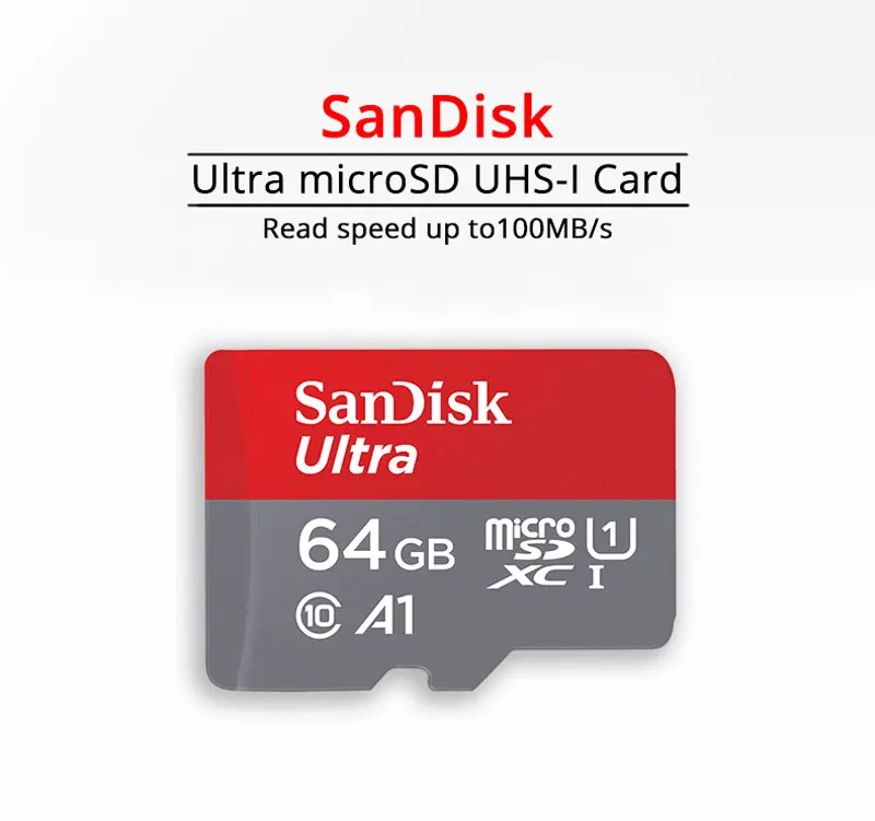 Двойной Флеш-накопитель SanDisk 128 GB MicroSD карты 64 Гб оперативной памяти, 32 Гб встроенной памяти, слот для карт памяти 16 GB карты памяти SDHC/SDXC 200 GB TF карты UHS-I U1 A1 Class10 для смартфон планшет 100 МБ/