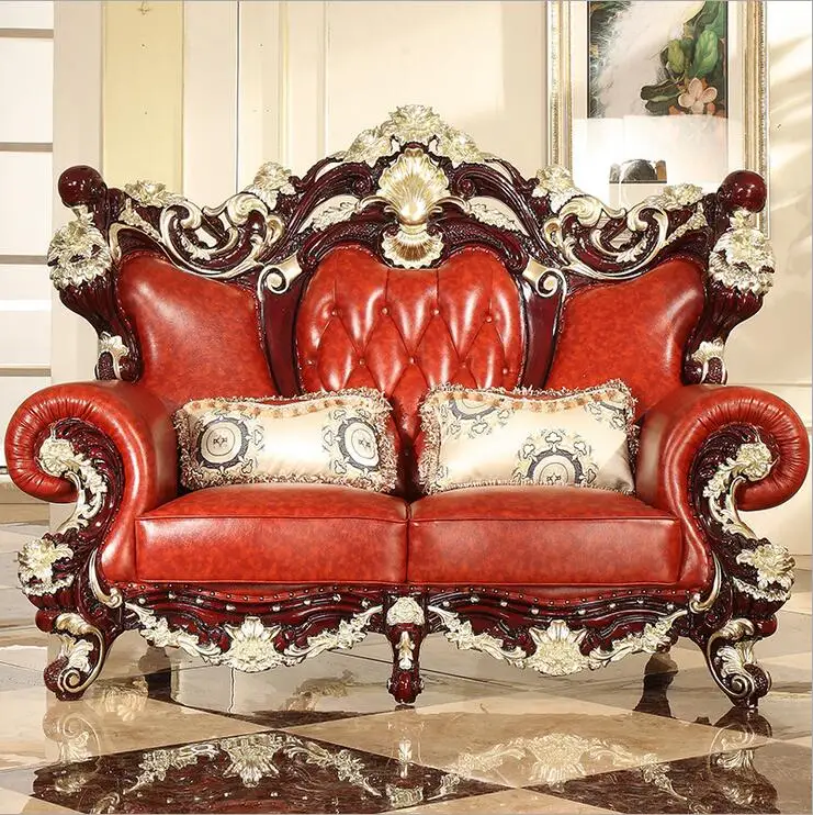 high quality European antique living room sofa furniture genuine leather set FS506 p10081 high quality European antique living room sofa furniture genuine leather set FS506 p10081