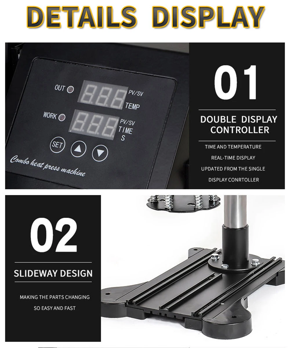 Дизайн 9 в 1 комбинированный термопресс машина, 110 V-240 V теплопередача/сублимационная машина, сублимационный принтер для кружек/колпачков/футболок Et