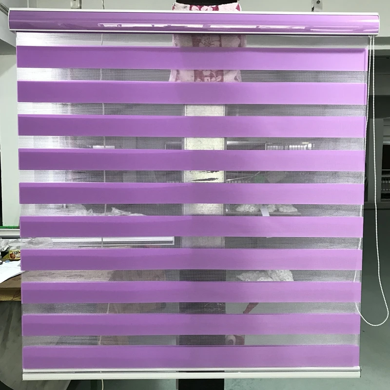 

Zebra Blinds Horizontal Window Shade Double layer Roller Blinds Window Custom Cut to Size Purpal Curtains for Living Room