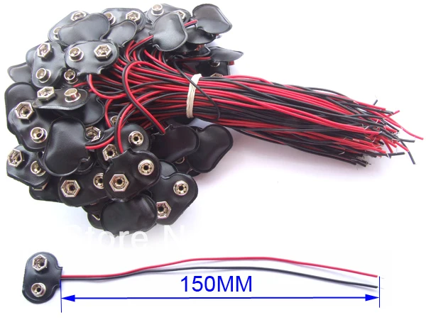 Оптовые продажи CCTV 15 см DC 9V кабели кнопка батареи свинцовый провод|battery lead|battery