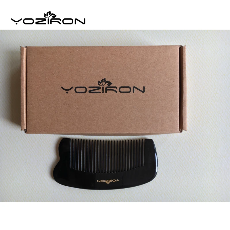 YOZIRON ручной работы черный рог буйвола утолщаются массажирует голову расчески для