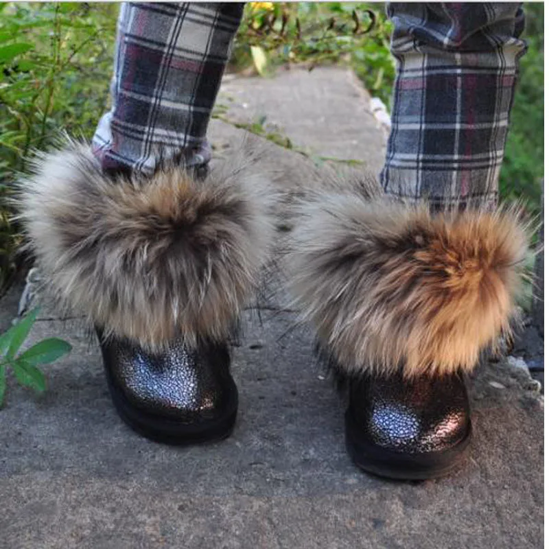 Детские ботинки из натуральной кожи; Толстая Теплая обувь на меху для маленьких девочек и мальчиков; зимние ботинки; зимняя детская обувь