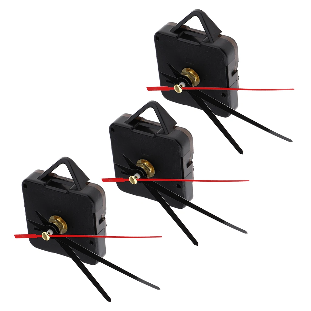 3 Pcs Long Pointers Quartz Wall Clock Movement Mechanisms with Hands Battery Powered Clock Kit for DIY Clock Replacement