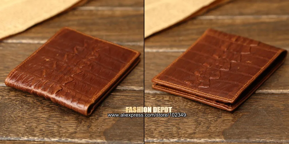 Genuine Leather Real Leather lcorcodile pattern thin wallet  2016