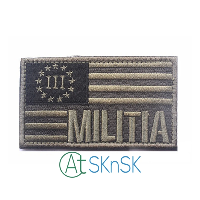 Mix Патч Военная униформа модель американский флаг ополчение патч emboridry разных цветов Куртки шляпа значок флаг США тактические патчи