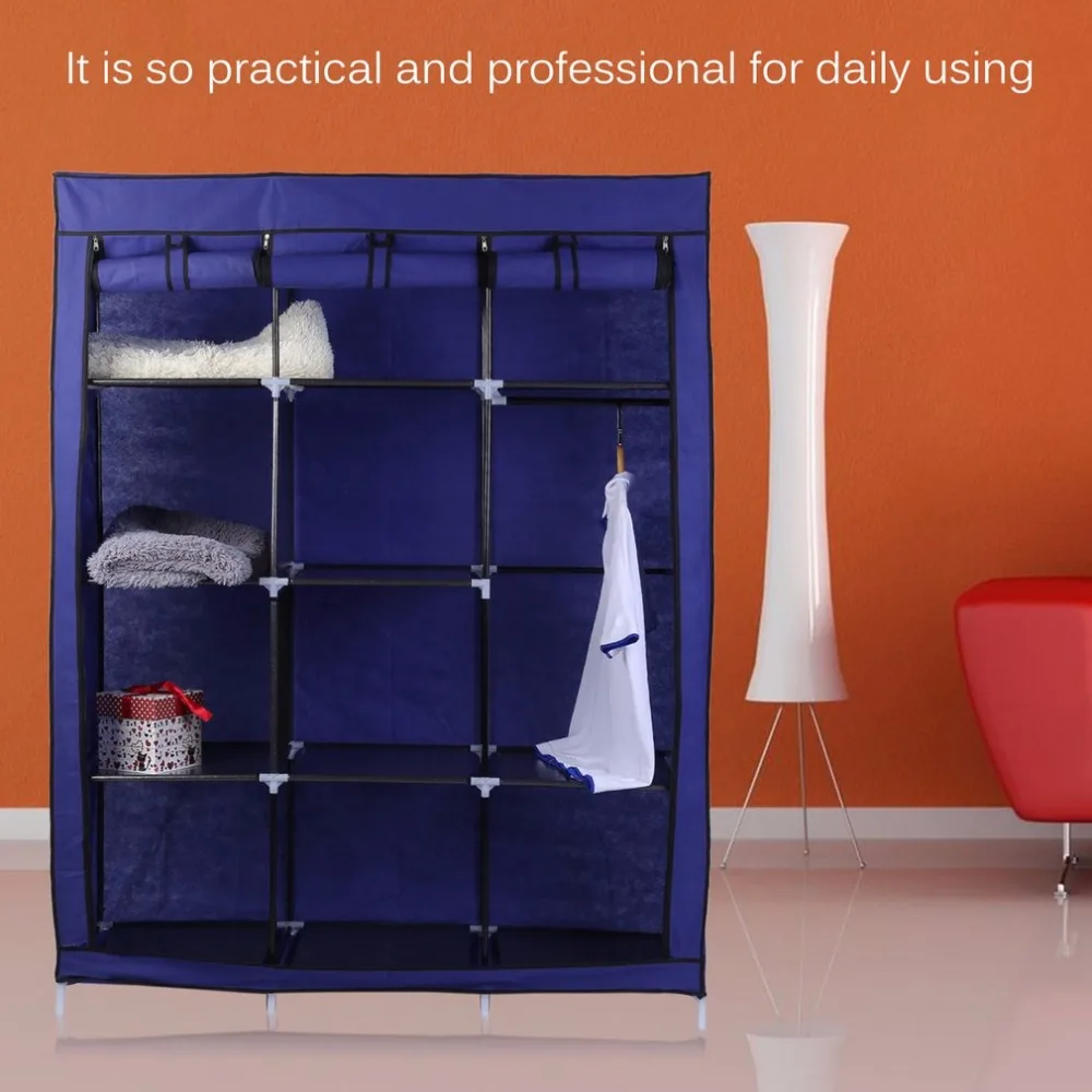 

New Modern Household 3 Column 5 Layers Wardrobe Closet DIY Non-Woven Fabric Portable Folding Storage Combination Cabinet
