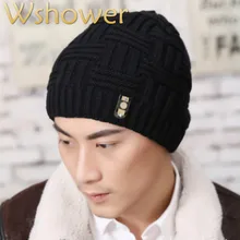 Зимняя шапка трикотажная шапка для мужчин двухслойная теплая шапка Зимняя Шапка-бини мужская шапка