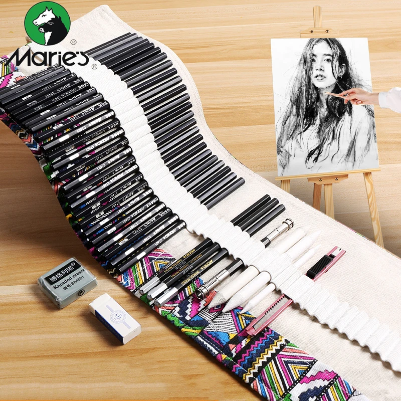 Conjunto de Esboço para Iniciantes Alunos com Adulto Pintada à Mão Completo de Fontes de Arte Lápis Pintura Profissional Esboço Ferramentas Conjunto