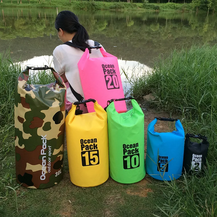 4 цвета 2L 10L 20L открытый ПВХ водонепроницаемый мешок для хранения Рафтинг Спорт Каякинг Каноэ Плавательный мешок дорожные наборы