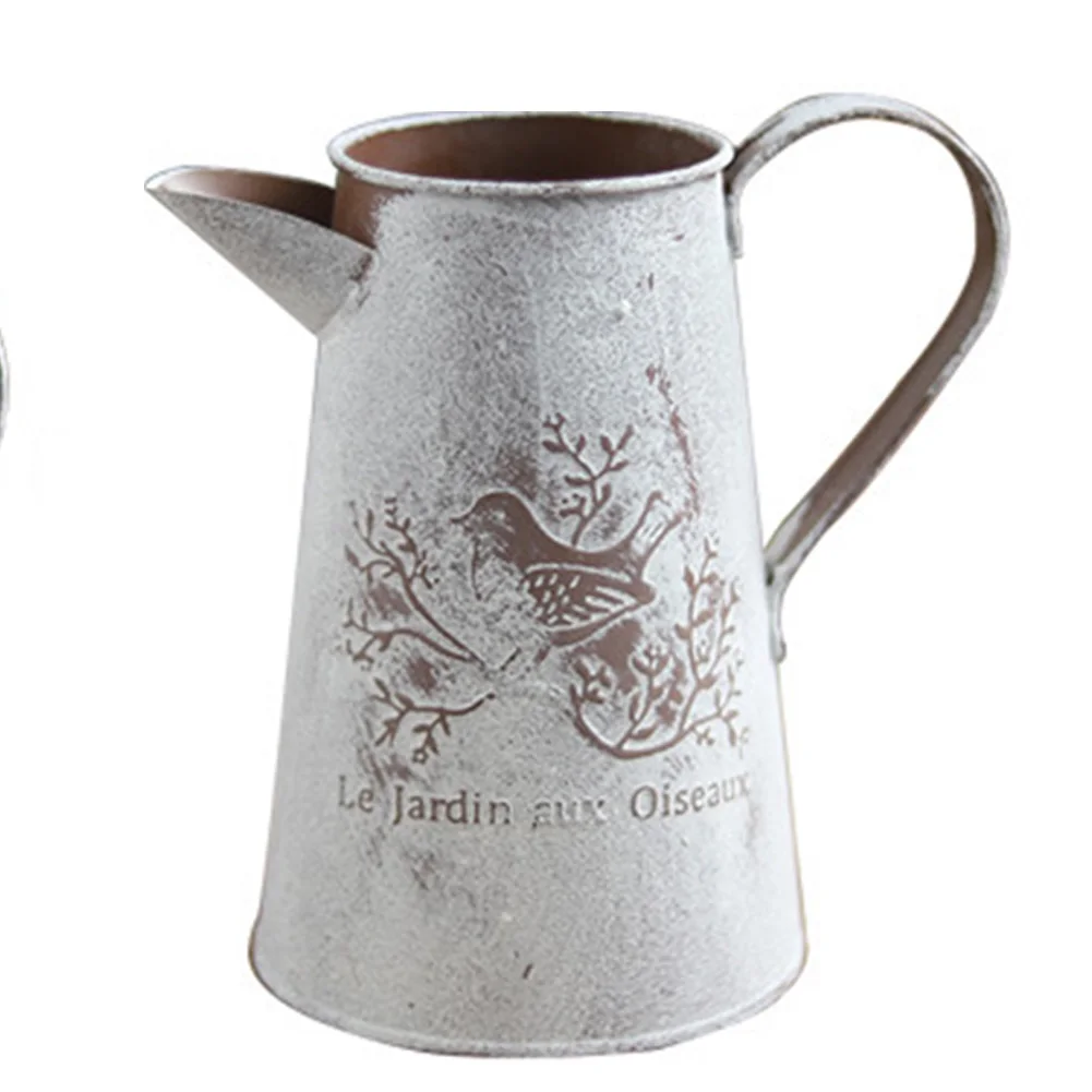 

Craft Watering Can Flower Bucket Accessories Decoration Pastoral Style Home Ornaments Vintage Garden Iron Sheet Shop Holder