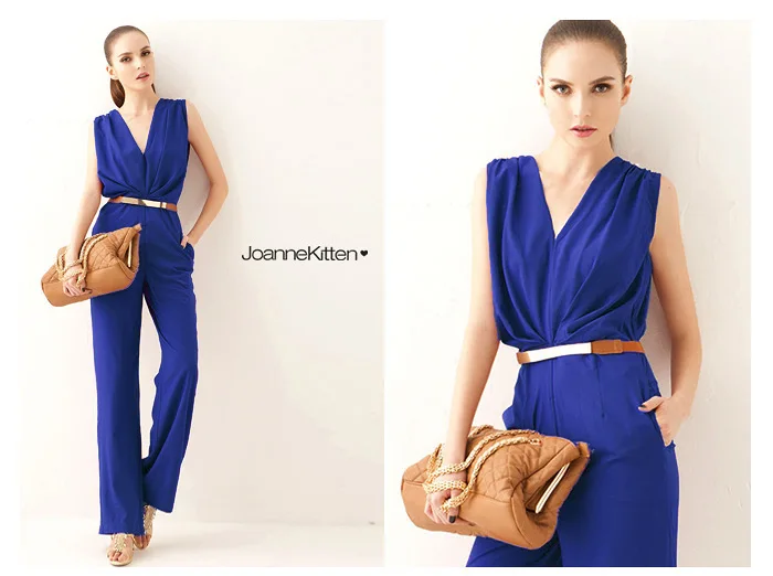 HOT! OL style Jumpsuits new fashion short women V neck