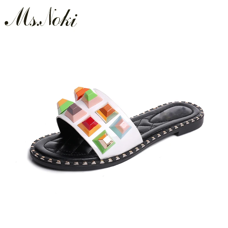 

Ms.Noki Crystal leisure sewing spring leisure women Bling Open Toe summer female black girl fashion slide women for girls