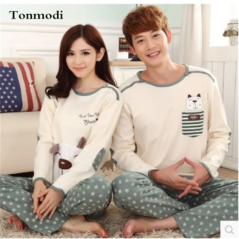 Pajamas Women Spring And Autumn Cotton Pajamas Love Sleep Long-sleeved Character Pyjama Men Women's Lounge Couples Pajama Sets Pajamas Women Spring And Autumn Cotton Pajamas Love Sleep Long-sleeved Character Pyjama Men Women's Lounge Couples Pajama Sets