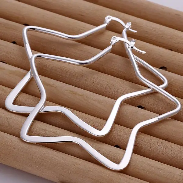

silver plated earrings fashion jewelry earrings beautiful earrings high quality Star Earrings vo ik