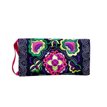 

Bags for women 2019 long Wallet Ethnic Handmade Embroidered Wristlet Clutch Bag Vintage Purse bag